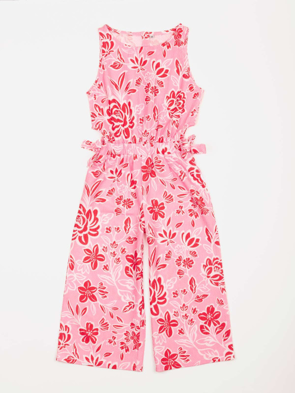 Combinaison fille fleurs maille crépon | MaBoutiquePlus