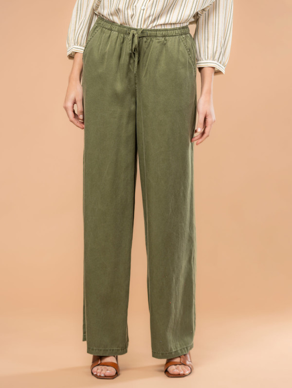 Pantalon large femme lyocell | MaBoutiquePlus