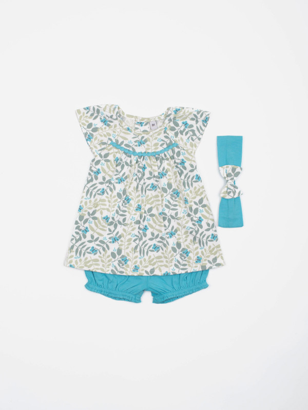 Ensemble bébé-fille tunique bloomer papillons | MaBoutiquePlus