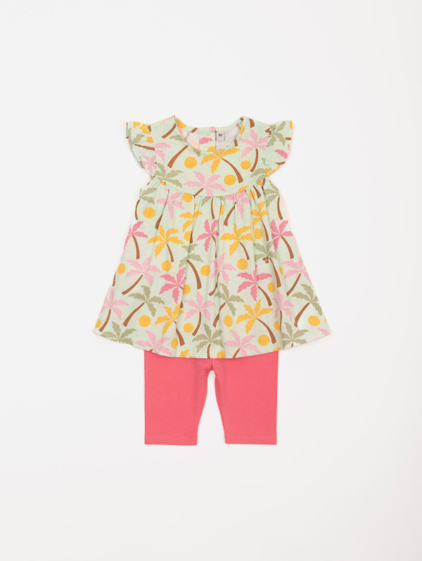 Ensemble bébé-fille tunique palmiers legging | MaBoutiquePlus