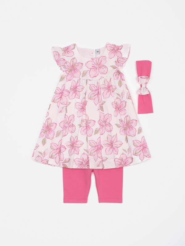 Ensemble bébé-fille robe legging grandes fleurs | MaBoutiquePlus
