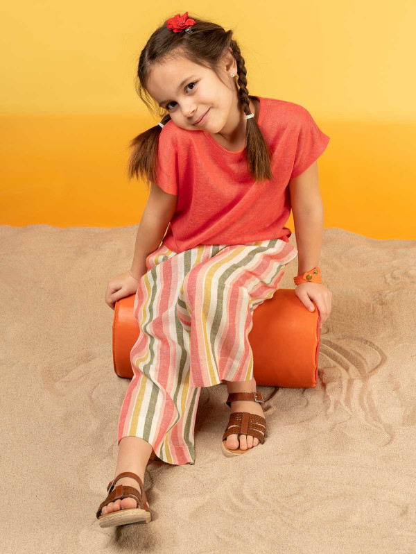 Tee-shirt fille maille effet lin | MaBoutiquePlus