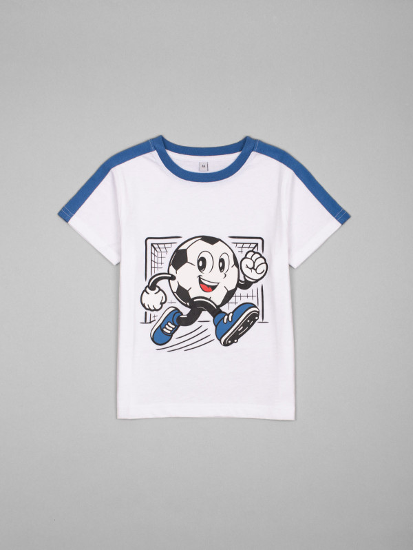 Tee-shirt garçon cartoon ballon de foot | MaBoutiquePlus