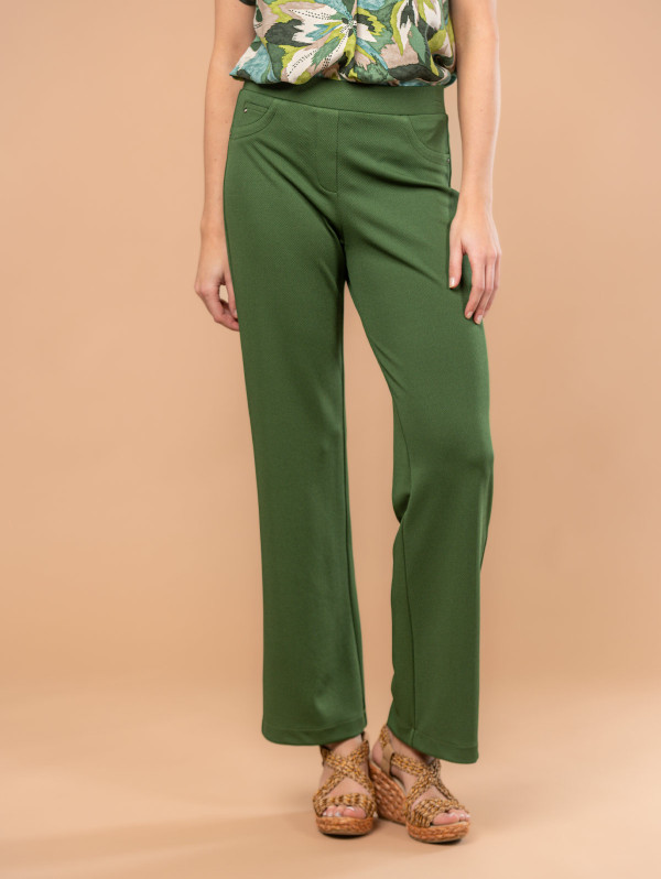 Pantalon droit femme maille nid d'abeille | MaBoutiquePlus