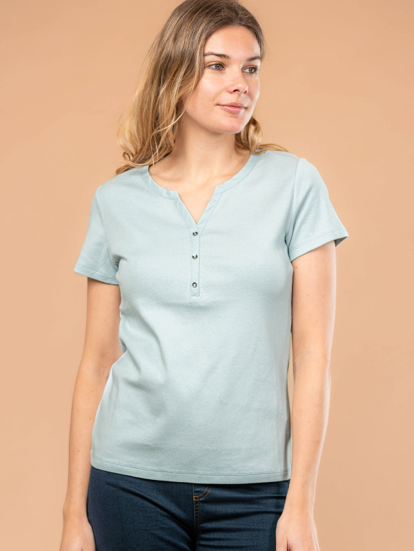Top femme col tunisien pastel | MaBoutiquePlus
