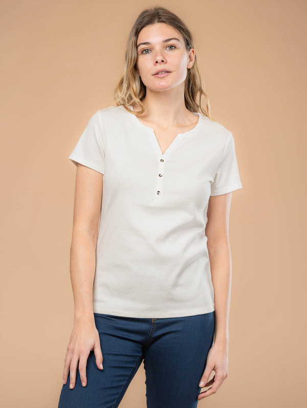 Top femme col tunisien pastel | MaBoutiquePlus