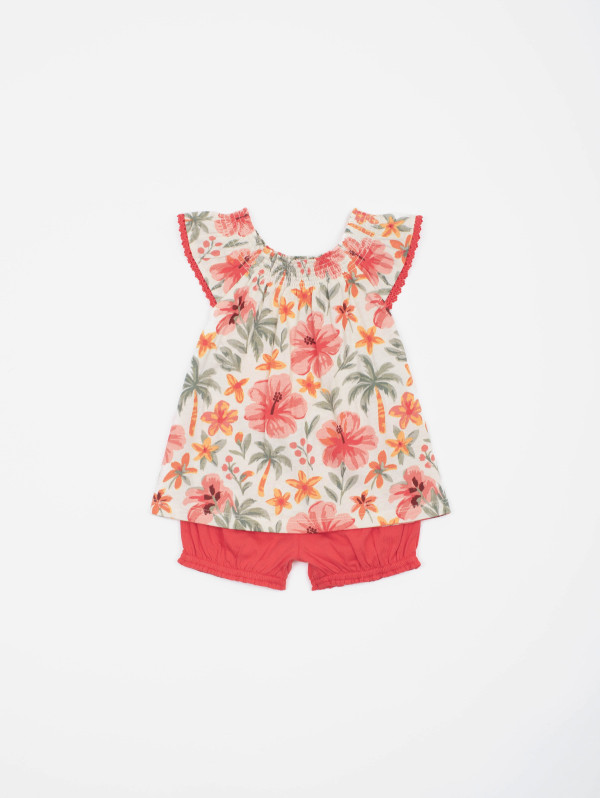 Ensemble bébé-fille tunique bloomer hibiscus | MaBoutiquePlus