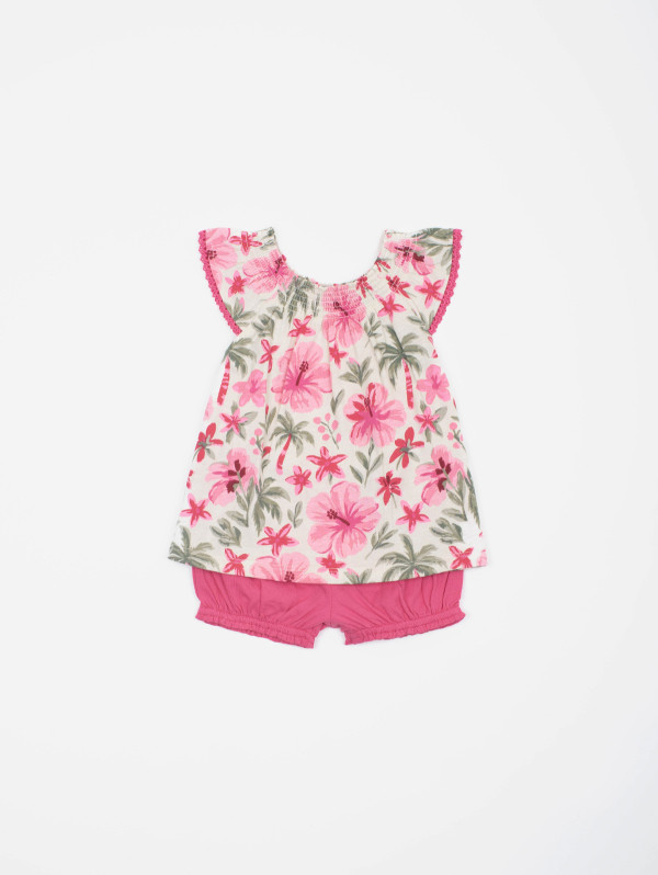 Ensemble bébé-fille tunique bloomer hibiscus | MaBoutiquePlus