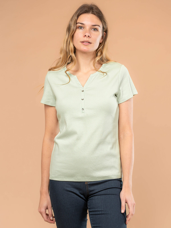 Top femme col tunisien pastel | MaBoutiquePlus