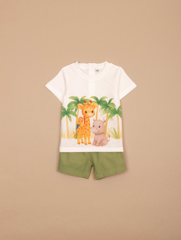 Ensemble bébé-garçon tee-shirt short animaux | MaBoutiquePlus