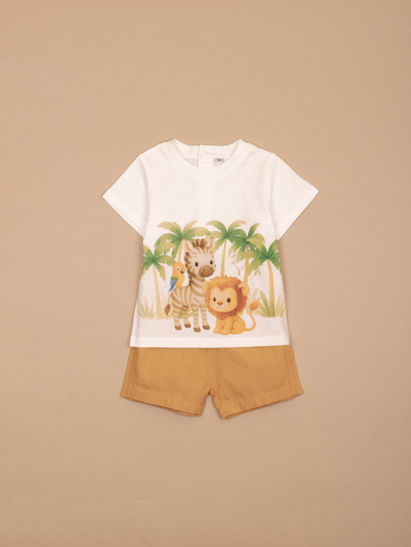 Ensemble bébé-garçon tee-shirt short animaux | MaBoutiquePlus