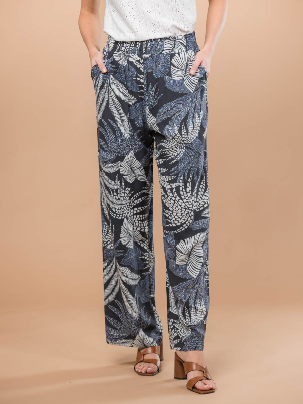 Pantalon fluide femme imprimé feuillage | MaBoutiquePlus