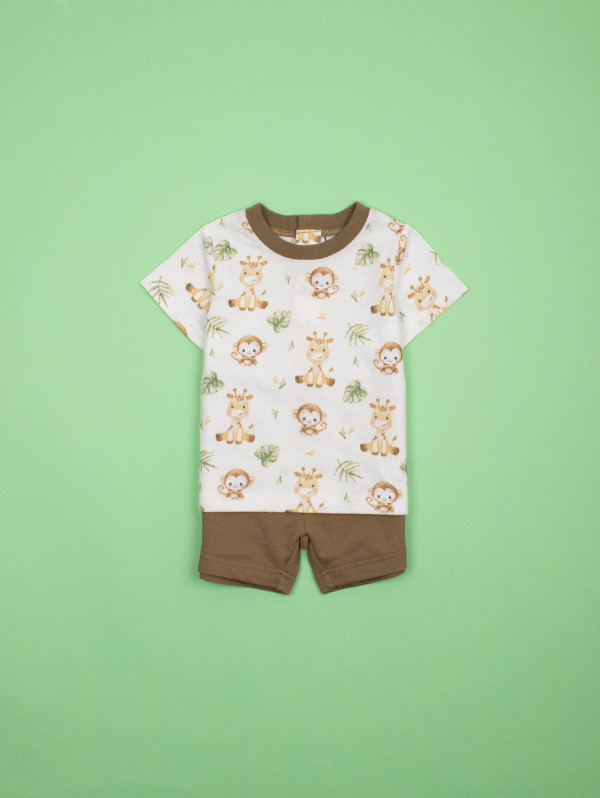 Ensemble bébé-garçon tee-shirt short animaux | MaBoutiquePlus