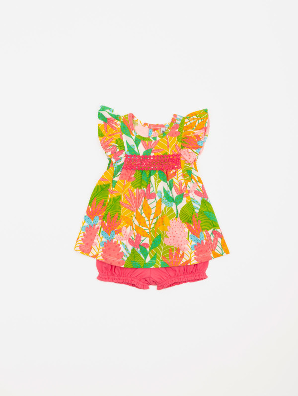 Ensemble bébé-fille tunique bloomer tropical | MaBoutiquePlus
