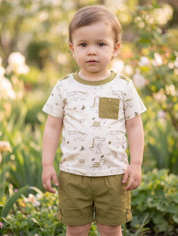 Ensemble bébé-garçon tee-shirt short animaux | MaBoutiquePlus