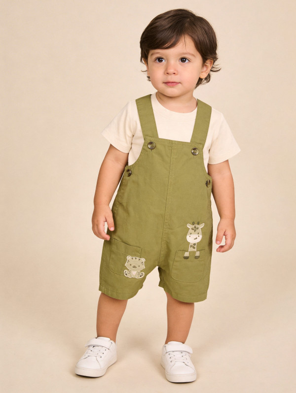 Ensemble bébé-garçon tee-shirt salopette animaux | MaBoutiquePlus