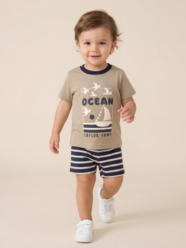 Ensemble bébé-garçon tee-shirt short "Ocean" | MaBoutiquePlus