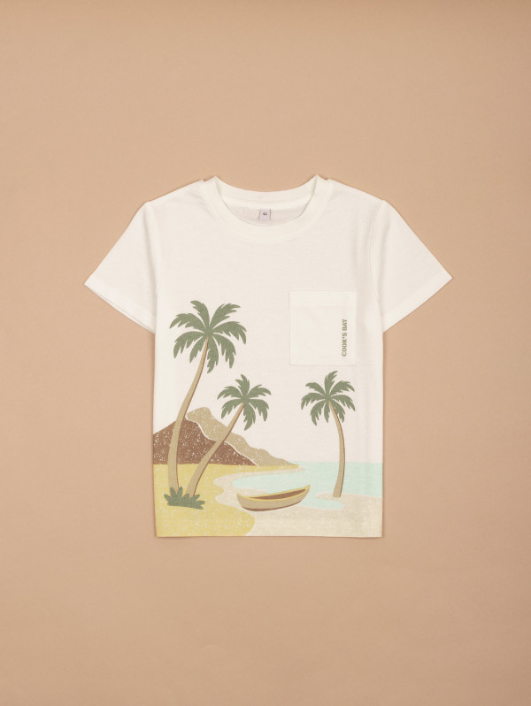 Tee-shirt garçon imprimé plage | MaBoutiquePlus