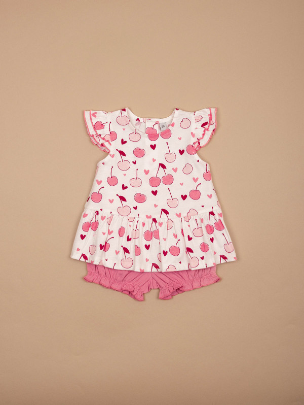 Ensemble bébé-fille tunique bloomer cerises | MaBoutiquePlus