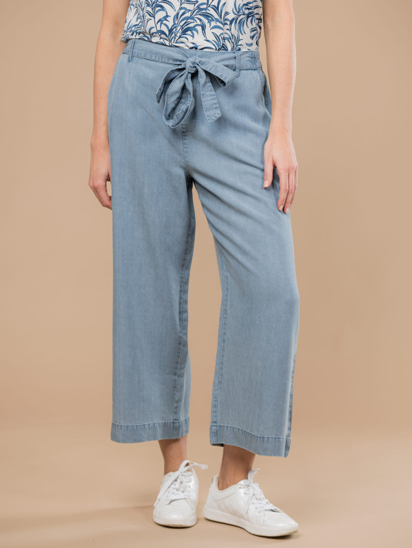 Pantalon large 7/8 femme effet denim | MaBoutiquePlus