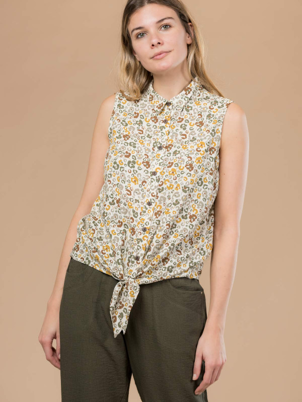 Chemise femme imprimé fleuri bas noué | MaBoutiquePlus