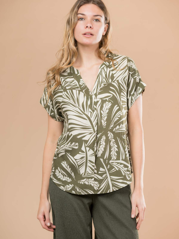 Blouse femme imprimé feuillage | MaBoutiquePlus