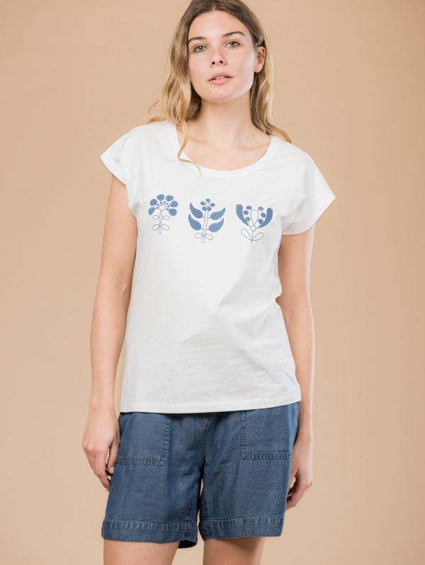 Tee-shirt fleurs brodées | MaBoutiquePlus