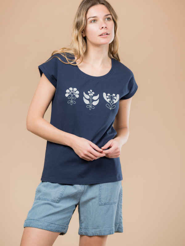 Tee-shirt fleurs brodées | MaBoutiquePlus