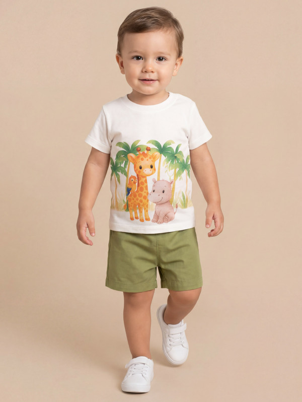 Ensemble bébé-garçon tee-shirt short animaux | MaBoutiquePlus
