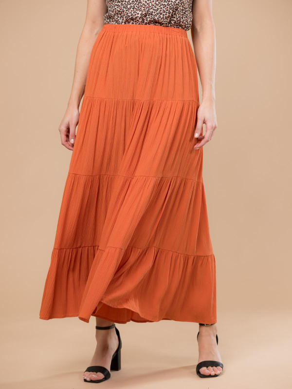 Jupe longue femme maille crépon | MaBoutiquePlus