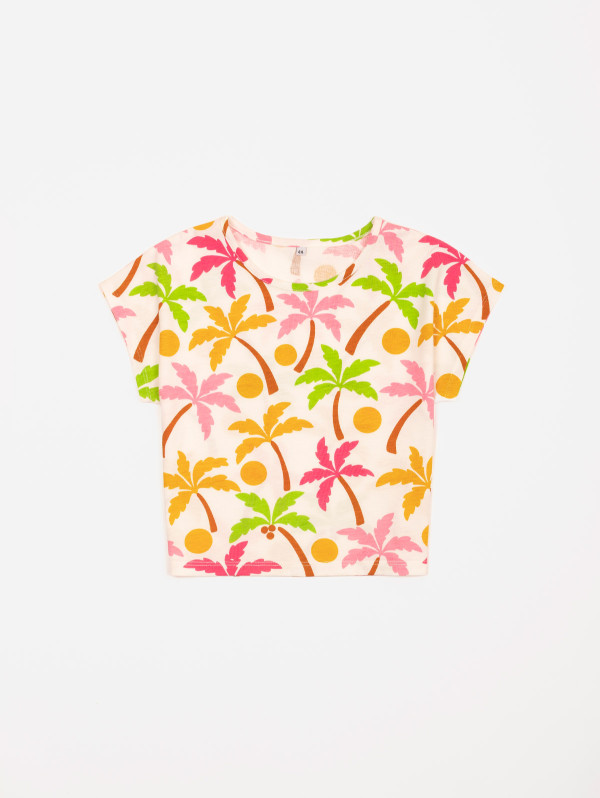 Tee-shirt fille imprimé palmiers | MaBoutiquePlus