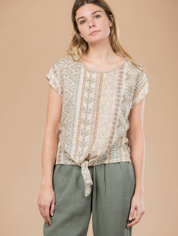 Top femme motif inca bas noué | MaBoutiquePlus