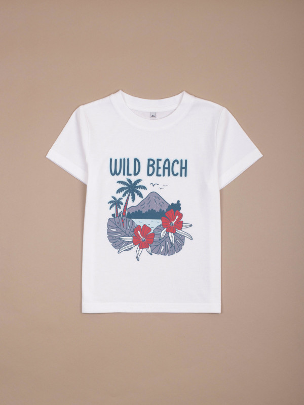 Tee-shirt garçon imprimé plage | MaBoutiquePlus