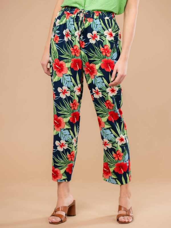Pantalon femme imprimé tropical | MaBoutiquePlus