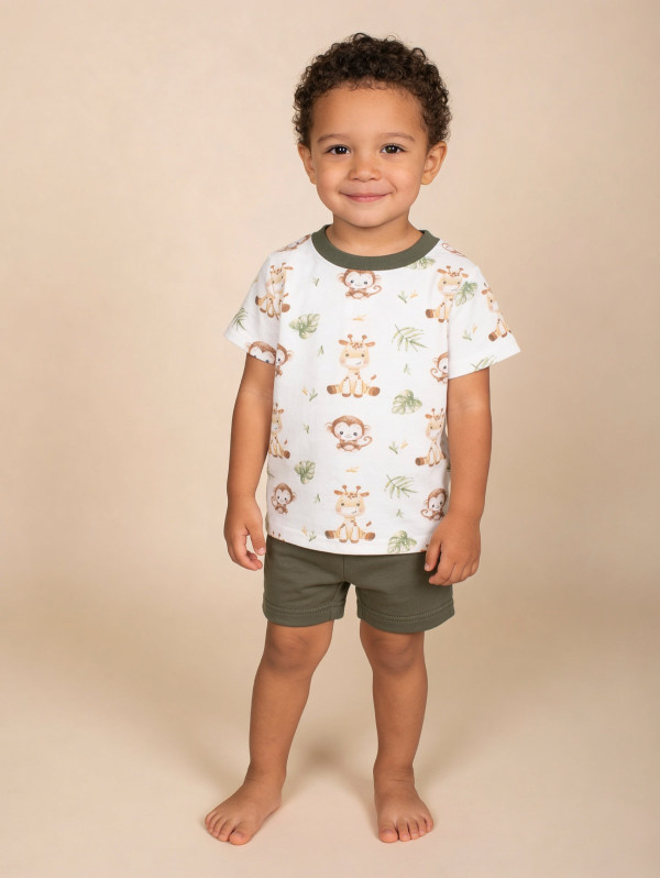 Ensemble bébé-garçon tee-shirt short animaux | MaBoutiquePlus