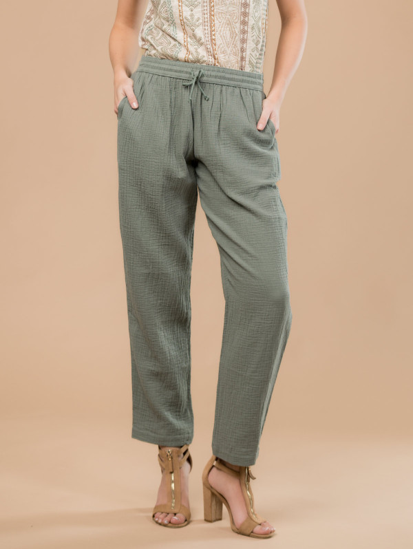Pantalon femme gaze de coton | MaBoutiquePlus