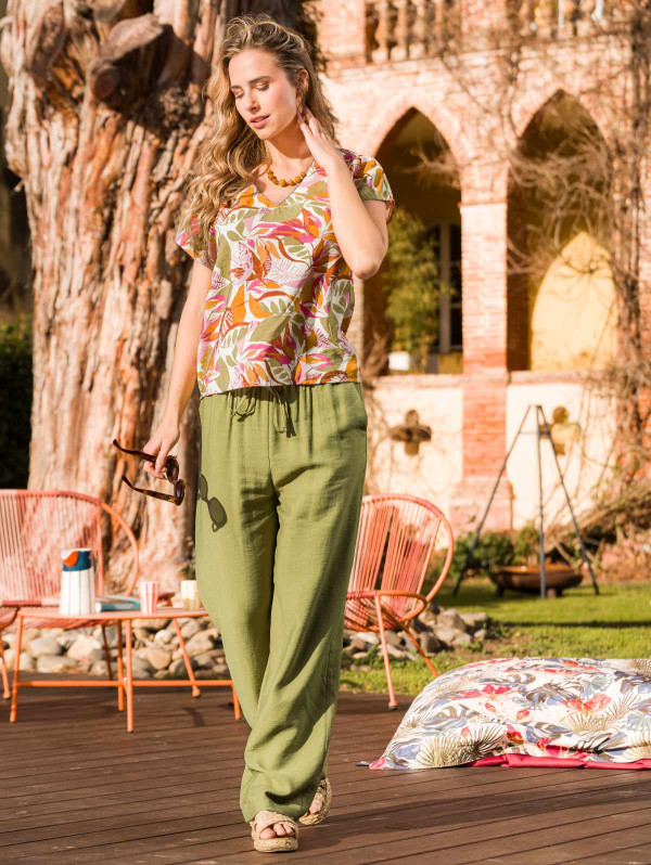 Pantalon large femme effet froissé | MaBoutiquePlus