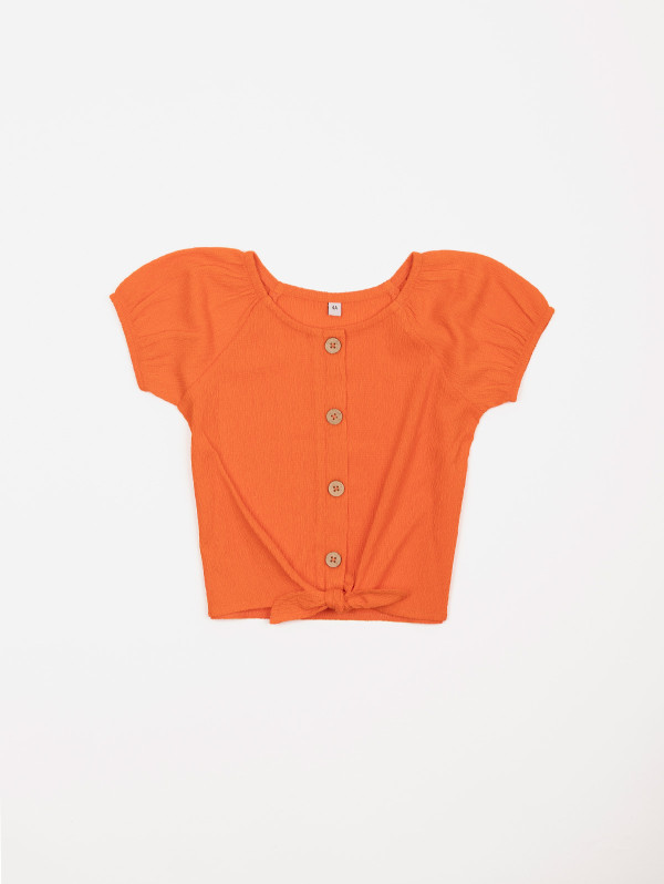 Top fille maille gauffrée | MaBoutiquePlus