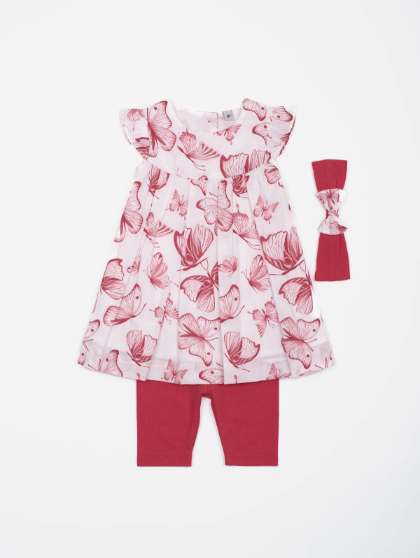 Ensemble bébé-fille robe legging papillons | MaBoutiquePlus