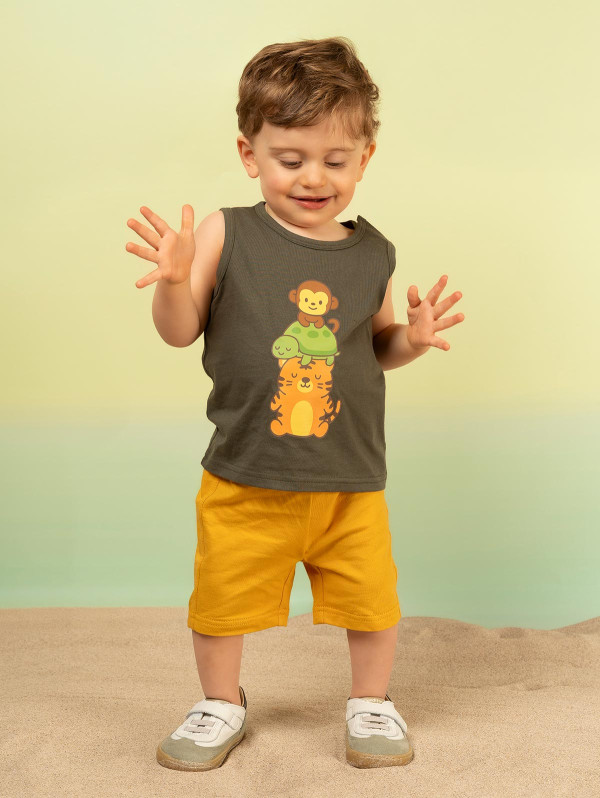 Ensemble bébé-garçon débardeur short animaux | MaBoutiquePlus