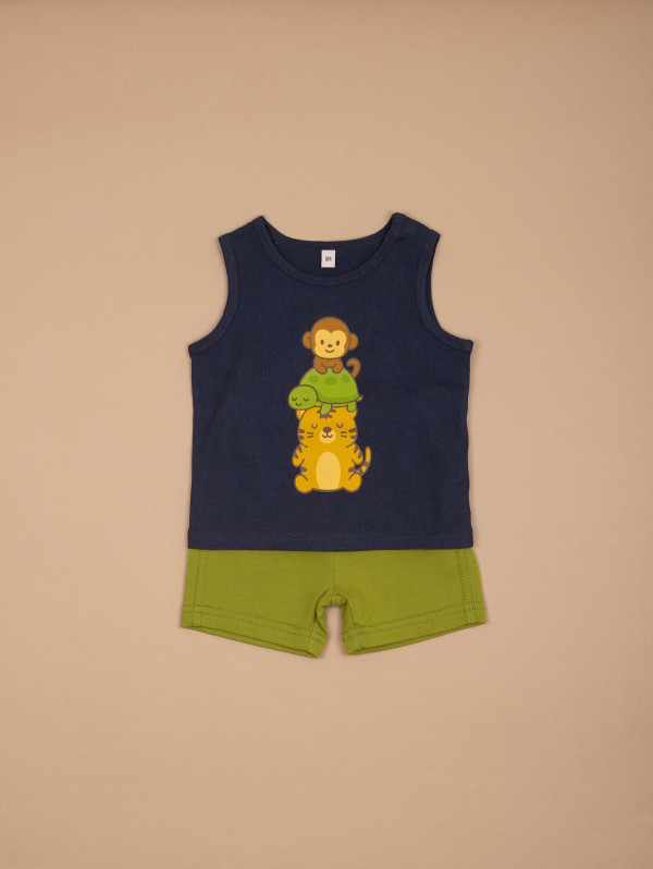 Ensemble bébé-garçon débardeur short animaux | MaBoutiquePlus