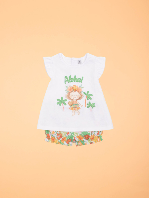 Ensemble bébé-fille tunique bloomer tropical | MaBoutiquePlus