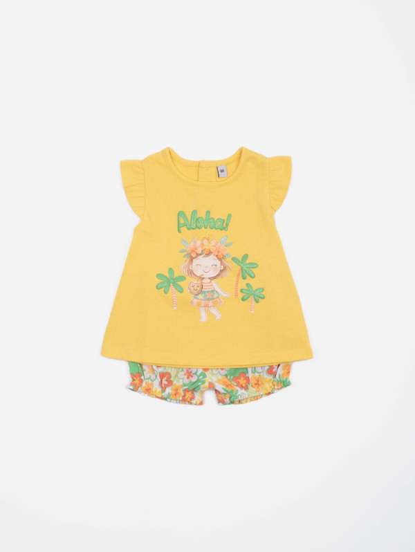 Ensemble bébé-fille tunique bloomer tropical | MaBoutiquePlus