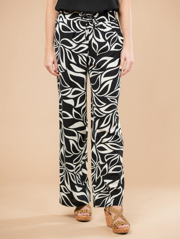 Pantalon fluide femme feuilles graphiques | MaBoutiquePlus