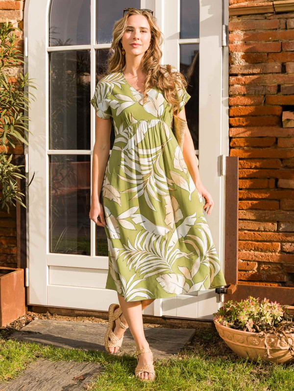 Robe longue femme imprimé feuillage | MaBoutiquePlus