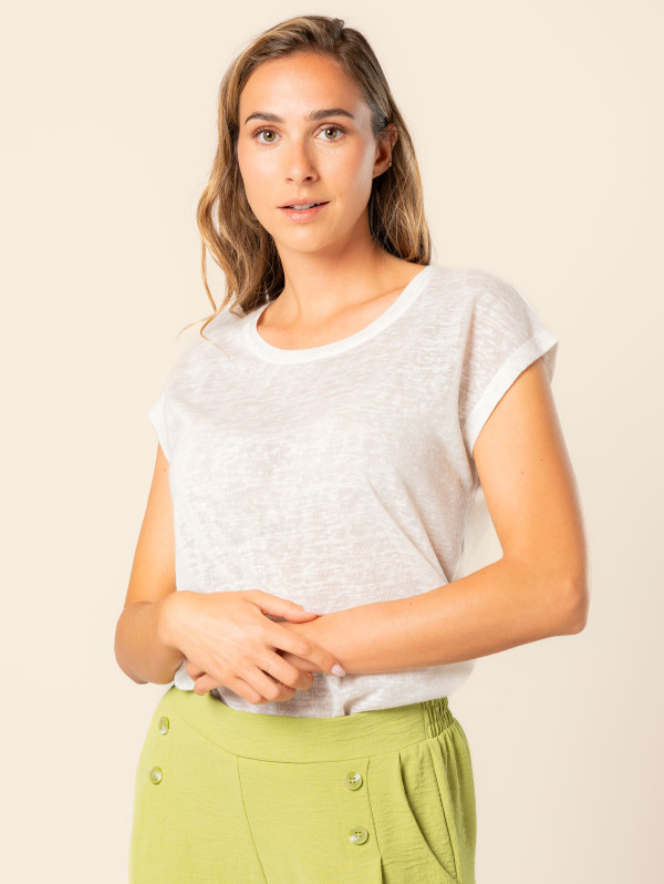 Top femme maille effet lin | MaBoutiquePlus