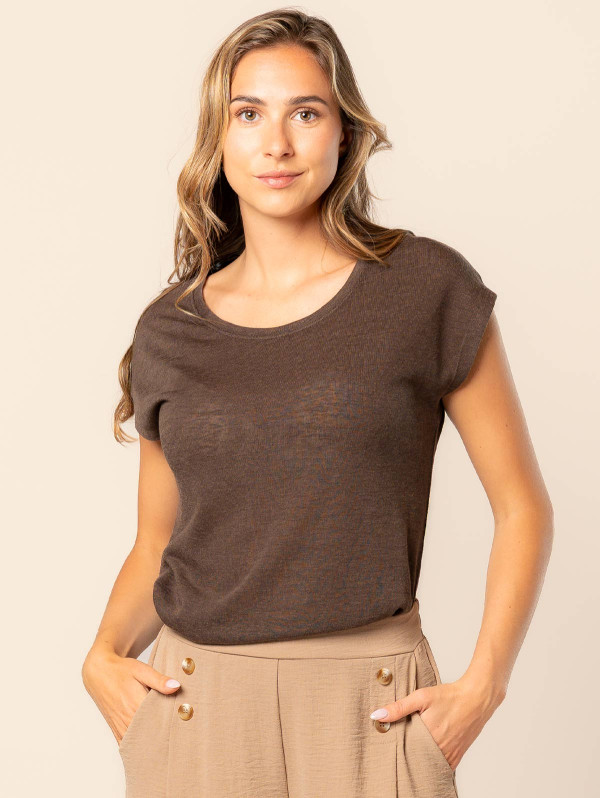Top femme maille effet lin | MaBoutiquePlus