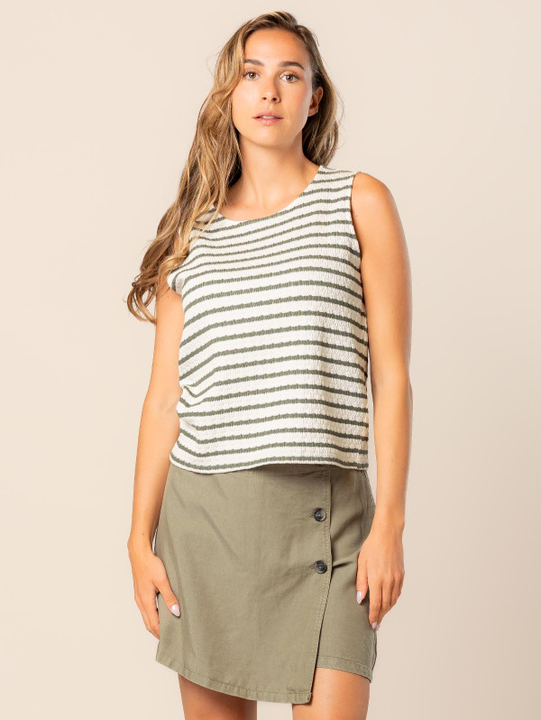 Débardeur rayé femme maille fantaisie | MaBoutiquePlus