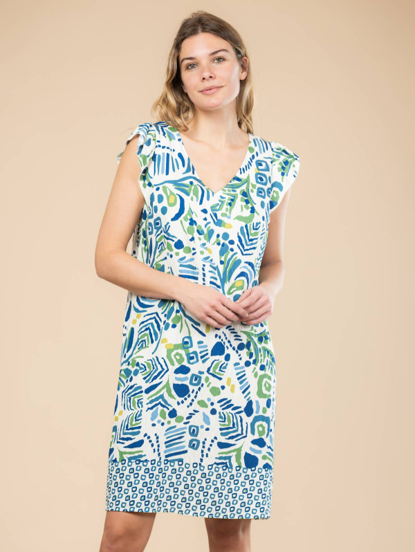 Robe femme imprimé ethnique dos noué | MaBoutiquePlus