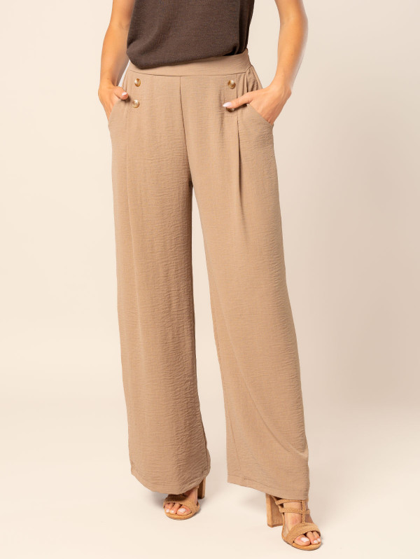 Pantalon à pont fluide femme